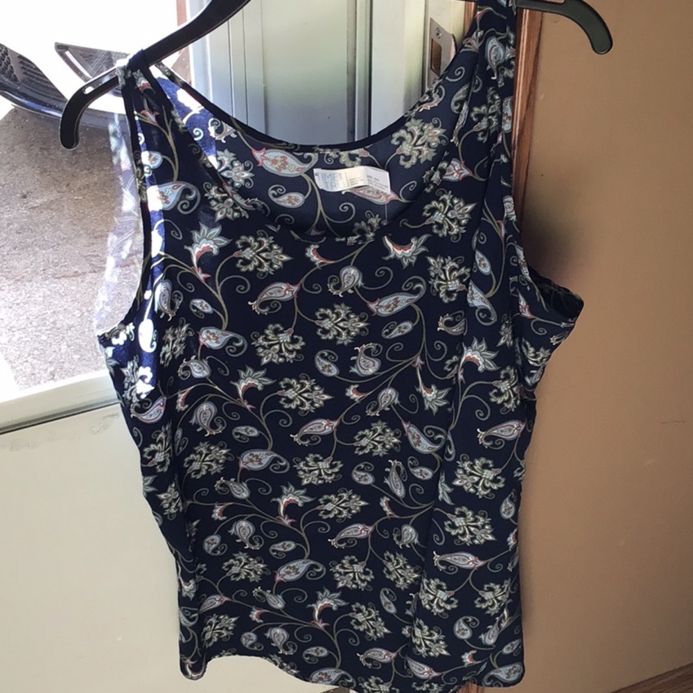 Brand new navy paisley tank top